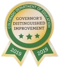 Award ribbon displaying "Governor's Distinguished Improvement" for 2019 