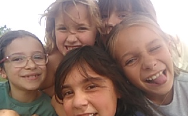 Girls having fun.